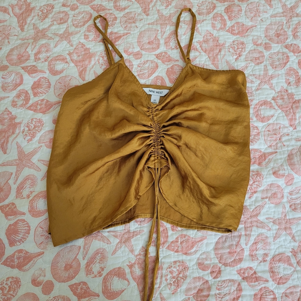 Women's Nine West Ruched Drawstring Front Tank - Picture 7 of 7